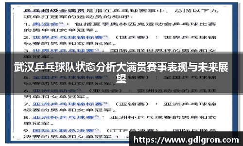 武汉乒乓球队状态分析大满贯赛事表现与未来展望